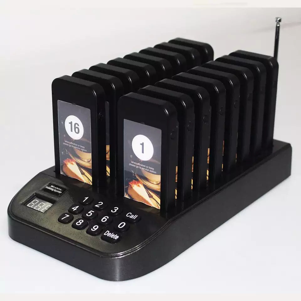 16-Channel Wireless Restaurant Pager System