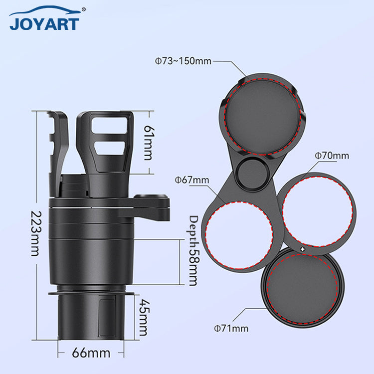 360 Rotatable 4 in 1 Adjustable Car Cup Holder Water Coffee Cup Holder Expander Adapter with 4 Cups