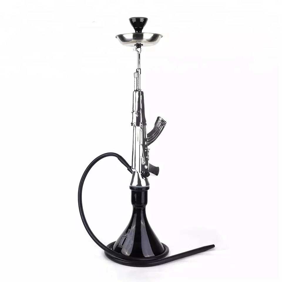 AK47 Epoxy Electroplated Large Hookah Shisha Made Of Anti-crack Craft Resin