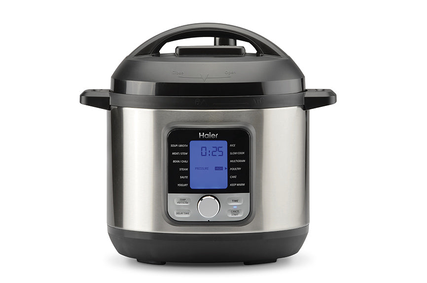 Haier 6 Quart Stainless Steel Pressure Cooker/Slow Cooker with Digital Display