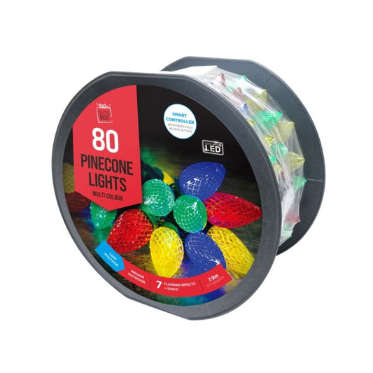 LED C9 PINECONES 80 REEL MULTICOLOR