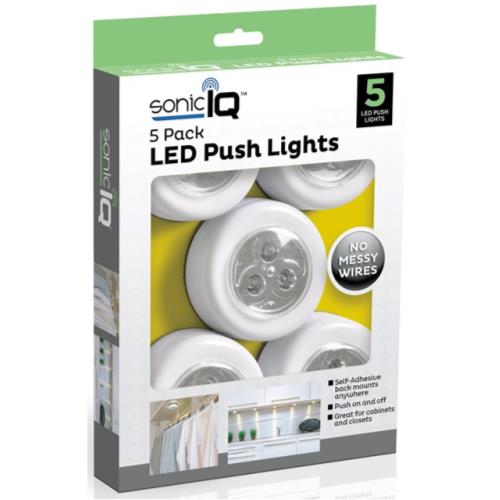 SONICIQ LED PUSH LIGHTS 5 PACK