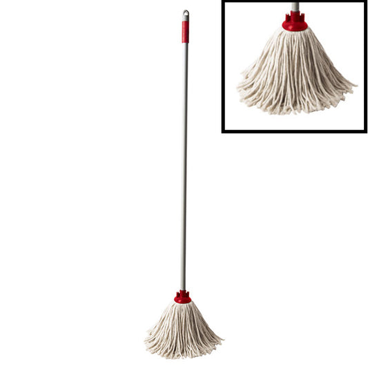 LIAO 100% COTTON WATER MOP W/130CM STEEL HANDLE 200G