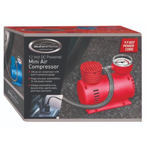 MINI AIR COMPRESSOR 12VOLT ASST BLUE/RED