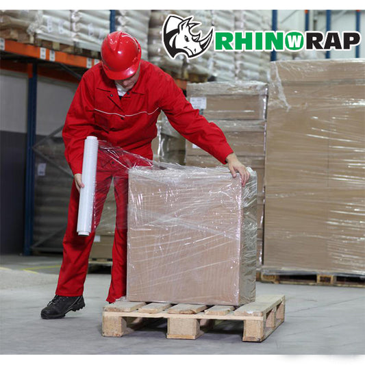 RHINOWRAP 70G LDPE STRETCH WRAP. 18"X1500'. PACK 4