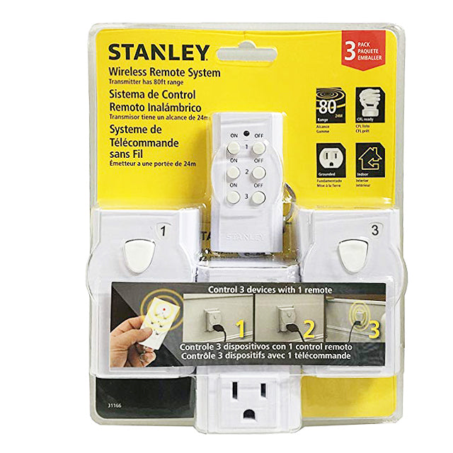 STANLEY ELECTRICAL 3PK WIRELESS REMOTE SYSTEM