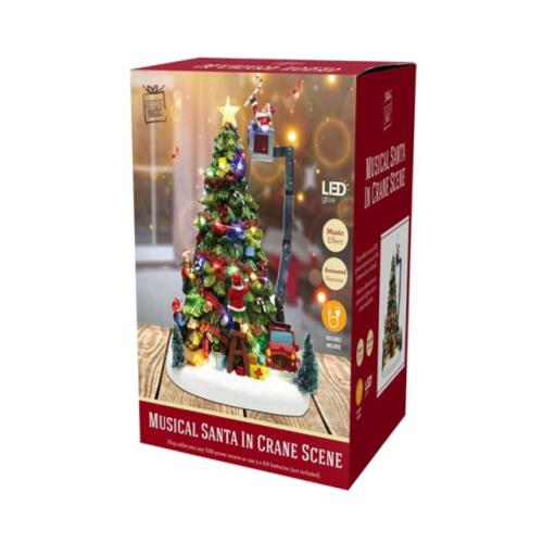 USB LED MUSICAL SANTA LIFT TREE SCENE