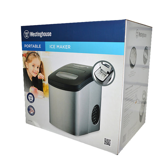 WESTINGHOUSE 1.5L PORTABLE ICE MAKER S/STEEL W/BLACK LID