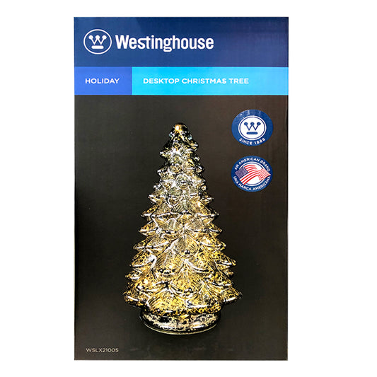 WESTINGHOUSE XMAS DESKTOP GOLD GLASS TREE BATT OP