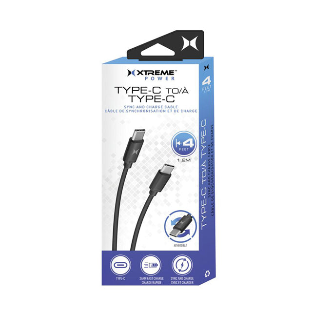 Xtreme 4ft C to C PVC cable, Type-C Cables, 4ft Type-C To Type C Cables, Charging Cables, Data Transfer Cables, File Sharing, File Sharing Type-C Cable